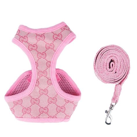 pink gucci dog harness|Gucci dog harness with spikes.